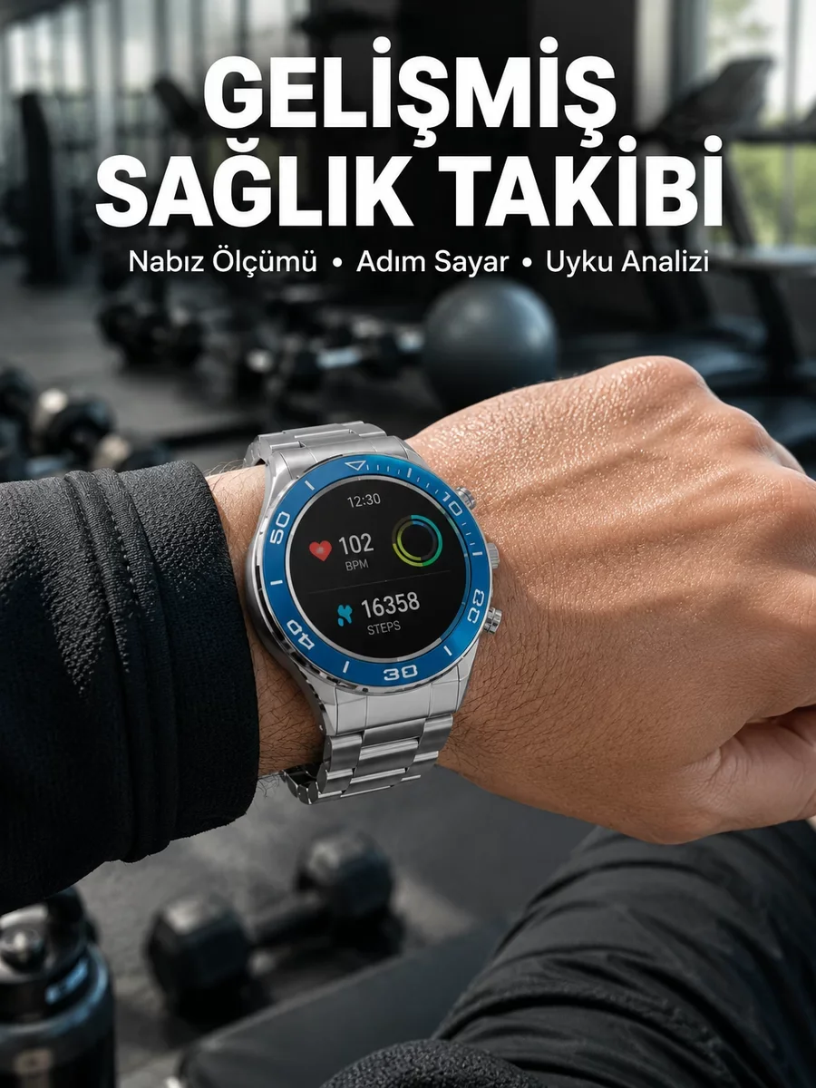 Akıllı Saat 2025: İOS & Android Uyumlu GPS Takipli Yuvarlak Ekranlı Spor Cihazı