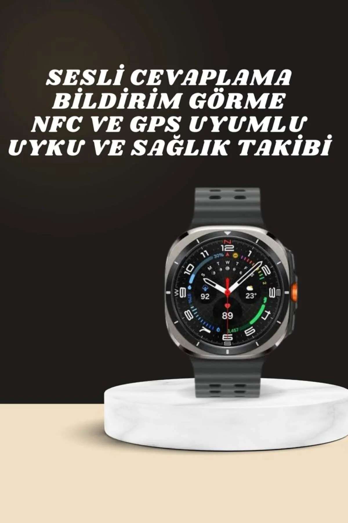 Akıllı Saat 3 Kordonlu Waterproof Adımsayar, Titreşim ve GPS Özel