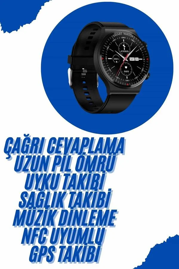 Akıllı Saat 3 Kordonlu Nabız Ölçer Çağrı Cevaplama Sağlık Takibi