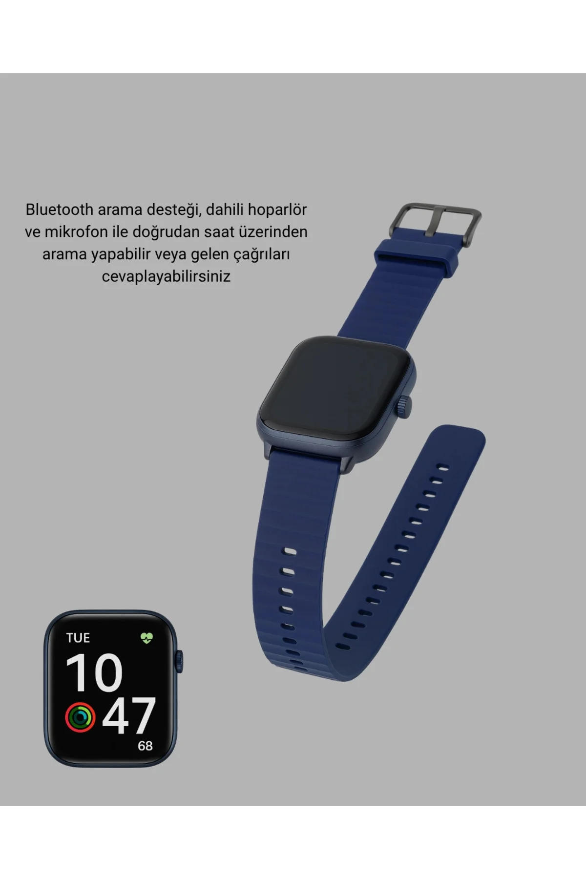 Akıllı Saat 360 mAh Çoklu Spor Modlu Lacivert Siyah Kordon Akıllı Saat 360 mAh Çoklu Spor Modlu Lacivert Siyah Kordon - Görsel 5
