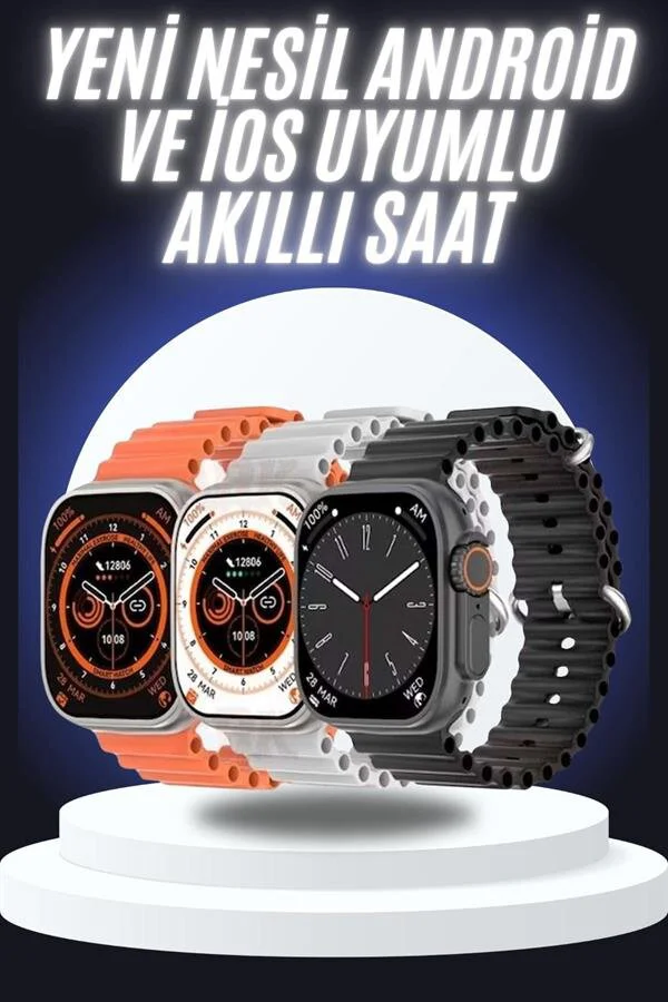 Akıllı Saat 49 MM - Çok Yönlü Titreşimli, Android ve iOS Uyumlu, Sağlık Takibi