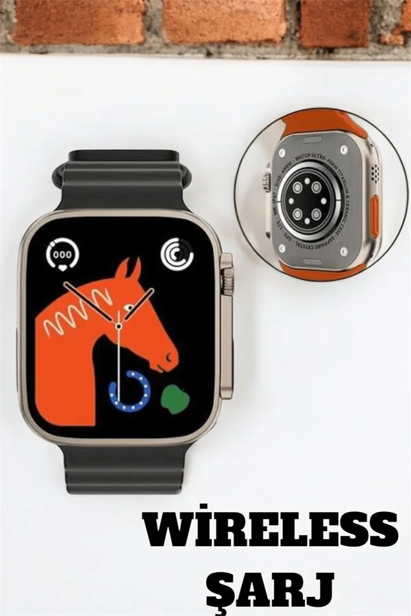 Akıllı Saat 49MM Dokunmatik Ekran - Uyku ve Nabız Takipli Wireless Şarjlı Android iOS Uyumlu