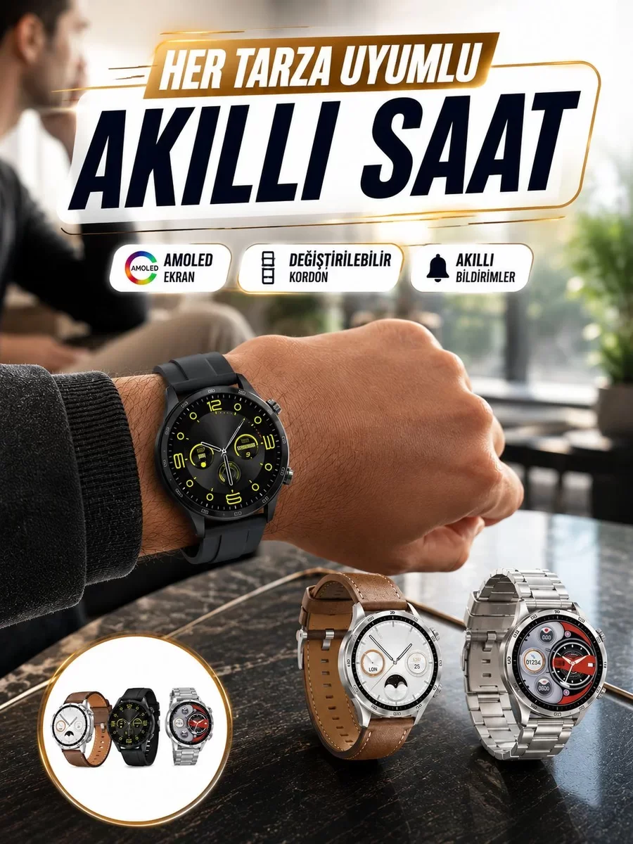 Akıllı Saat 5.0 Bluetooth Bağlantılı Sağlık ve Uyku Takibi Sosyal
