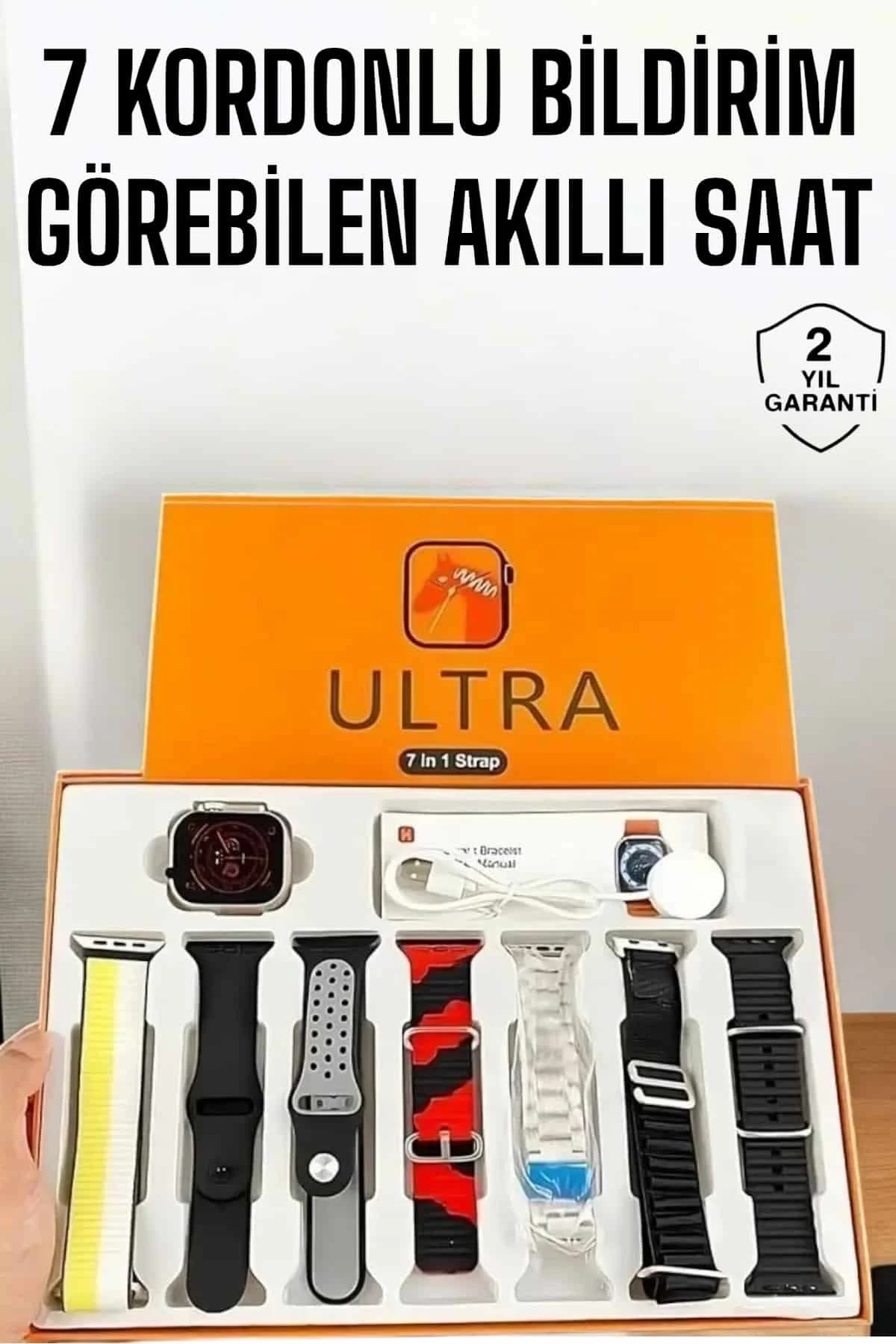 Akıllı Saat 7 Farklı Kordonlu Arama Cevaplayan Bildirim GPS Özell