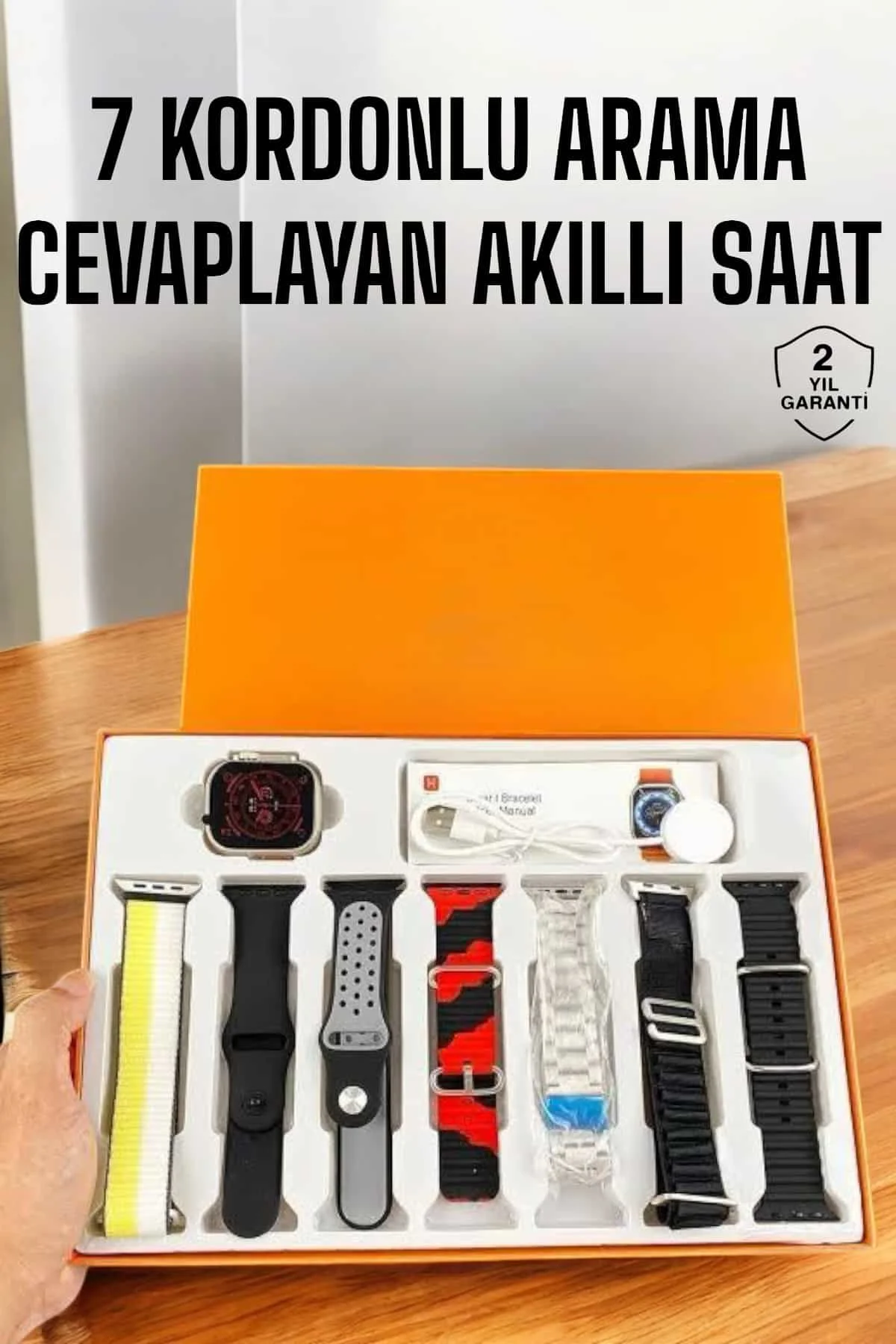 Akıllı Saat 7 Kordonlu Bildirim Görebilen Metal Kordon GPS Özelli