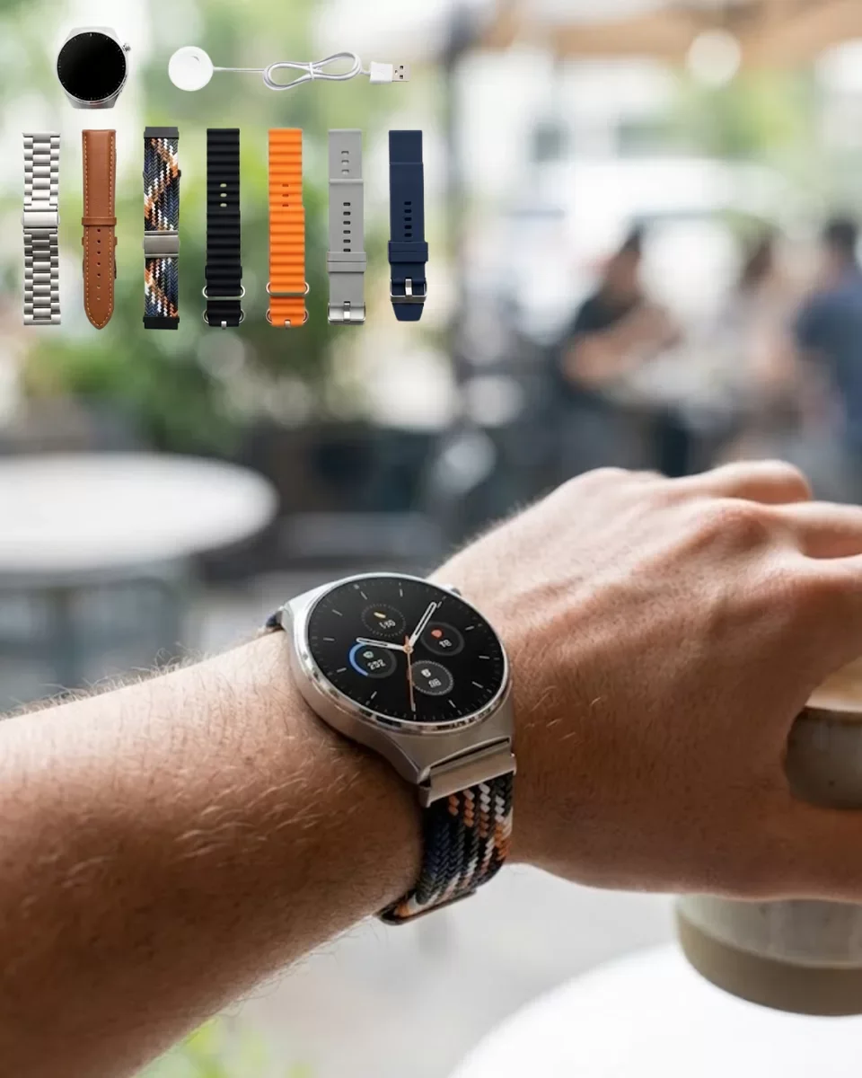 Akıllı Saat 7 Kordonlu Bluetooth Arama Nabız Takip Spor Modlu Çok Fonksiyonlu