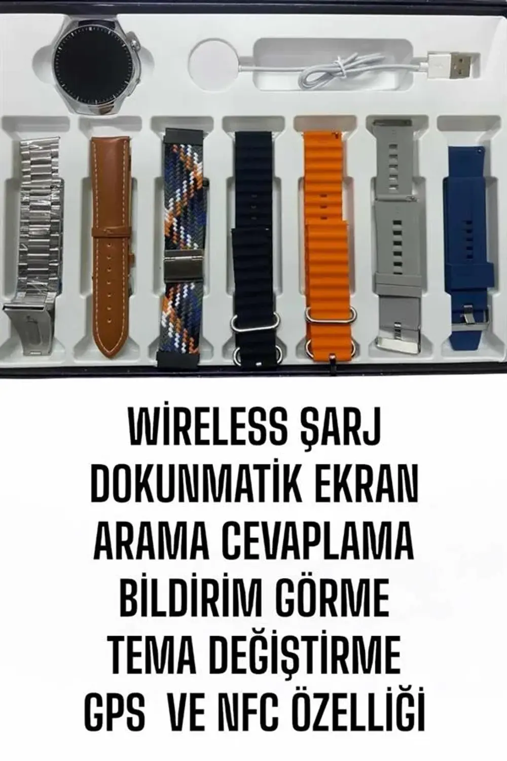 Akıllı Saat 7 Kordonlu Yeni Nesil Arama Cevaplayan Çok Fonksiyonl