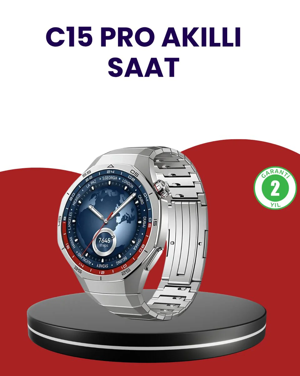 Akıllı Saat - Adım Sayar, Uyku Takip ve Nabız Ölçer Özelliği