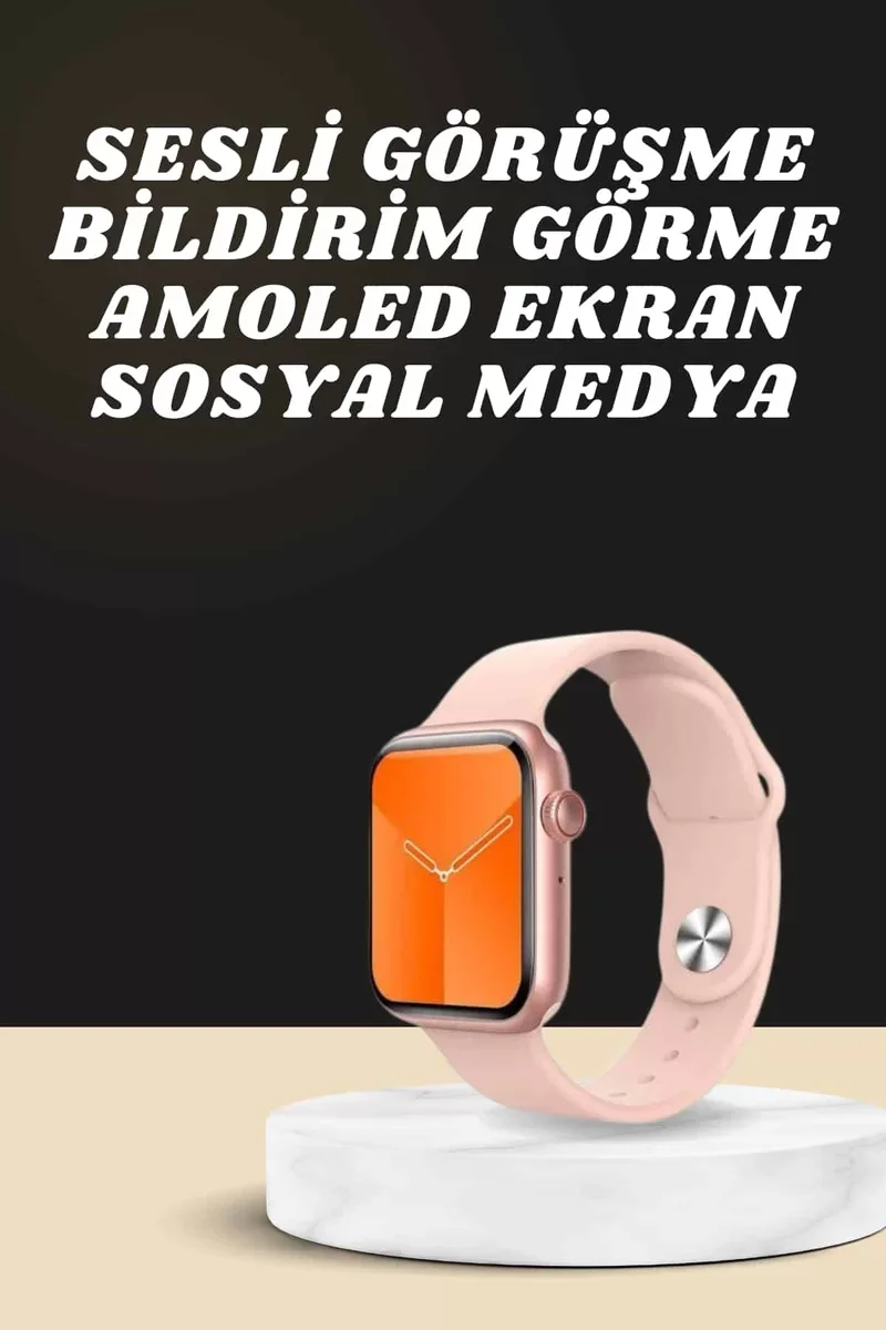 Akıllı Saat Alarm ve Titreşim Uyku ve Sağlık Takibi GPS Uyumlu Nabız Ölçer Sesli Görüşme