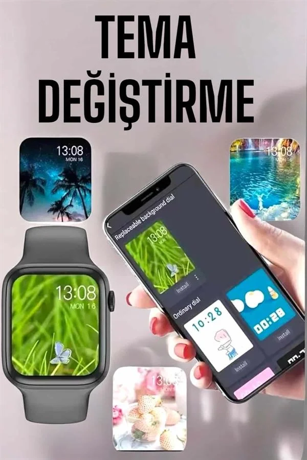 Akıllı Saat Amoled Ekran Yeni Nesil Bluetooth Bağlantılı Akıllı Saat Amoled Ekran Yeni Nesil Bluetooth Bağlantılı