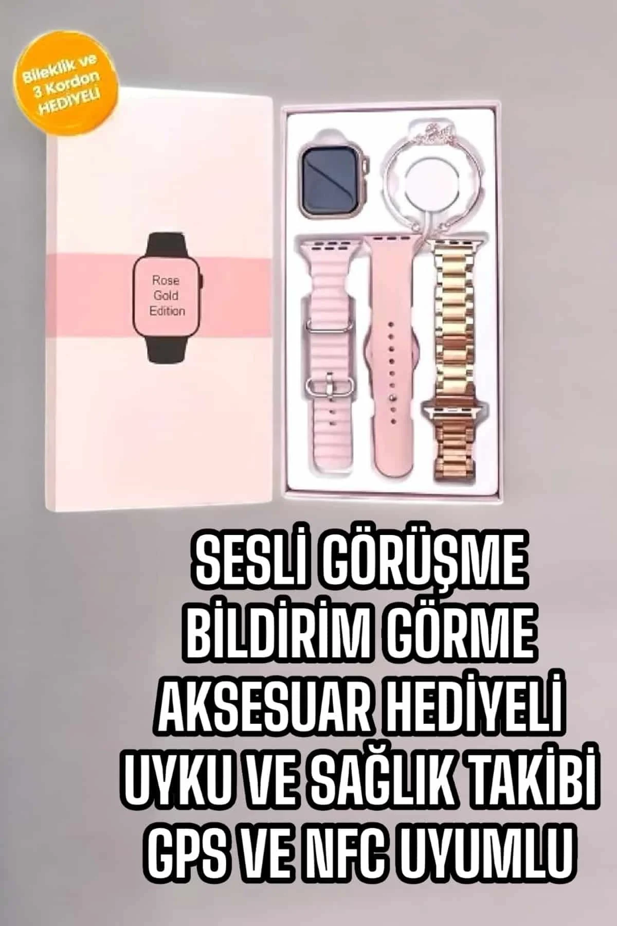 Akıllı Saat Amoled Ekran 3 Kordonlu Aksesuar Hediyeli Sesli Görüşme Fiyatı, Yorumları ve Özellikleri