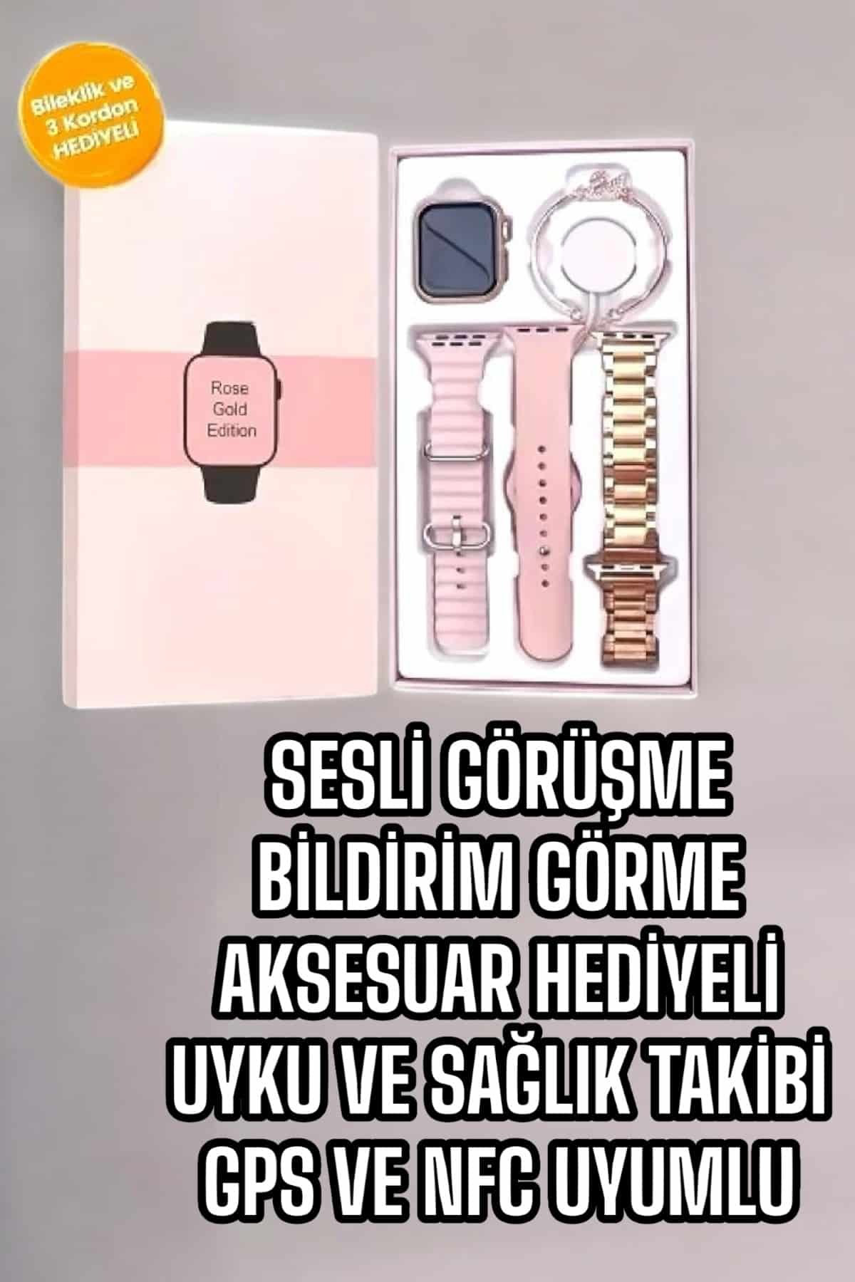 Akıllı Saat Amoled Ekran 3 Kordonlu Aksesuar Hediyeli Sesli Görüş Akıllı Saat Amoled Ekran 3 Kordonlu Aksesuar Hediyeli Sesli Görüş