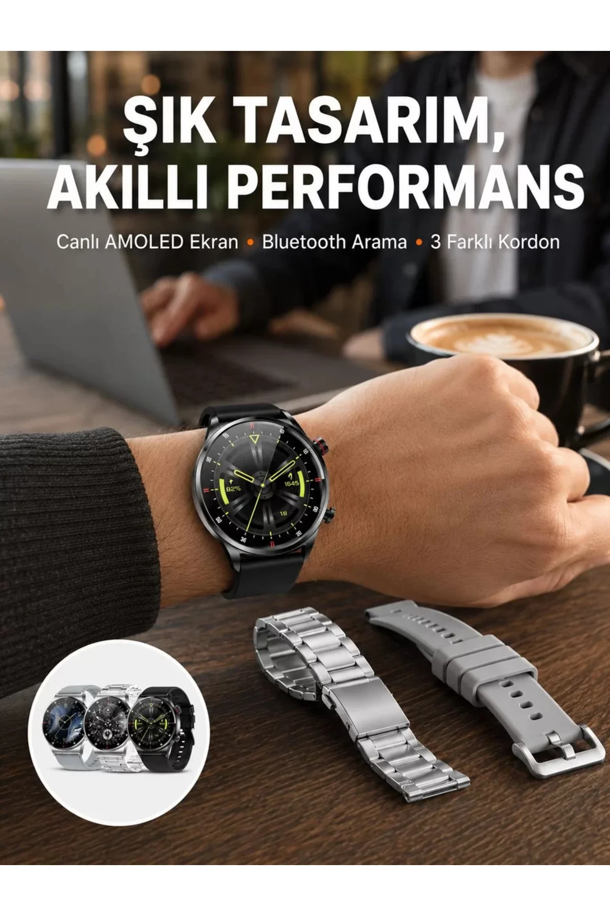 Akıllı Saat Amoled Ekran Çok Fonksiyonlu Bluetooth Bağlantılı Suya Dayanıkl Akıllı Saat Amoled Ekran Çok Fonksiyonlu Bluetooth Bağlantılı Suya Dayanıkl