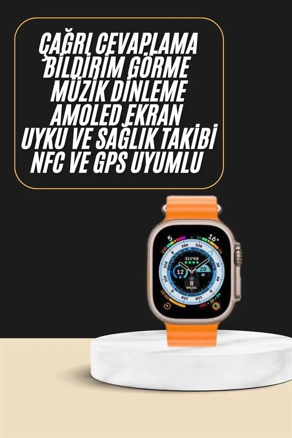 Akıllı Saat Amoled Ekran Bluetooth Bağlantılı Özel Tasarım Unısex - Lisinya