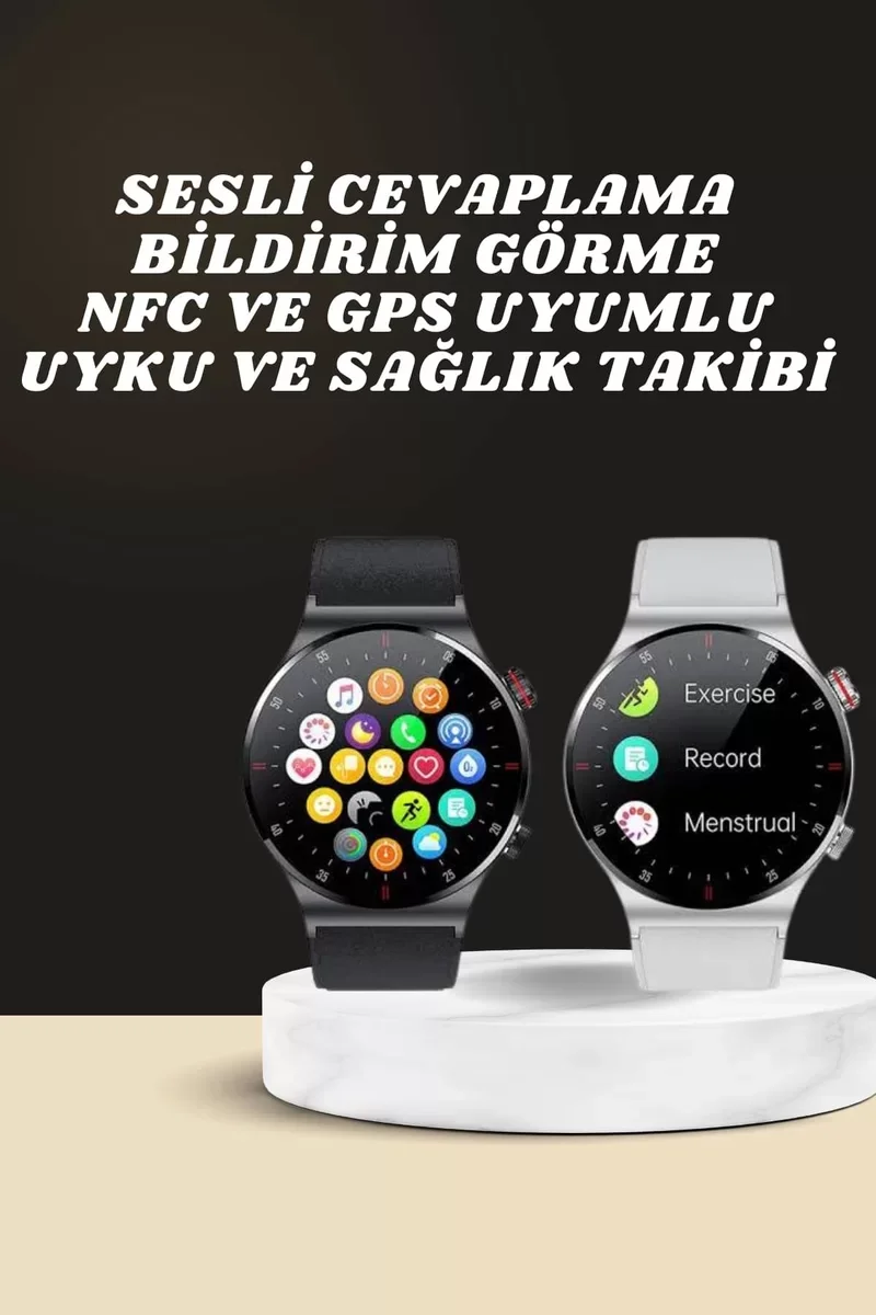 Akıllı Saat AMOLED Ekran - Bluetooth Sesli Görüşme, Nabız Ölçer ve NFC Destekli