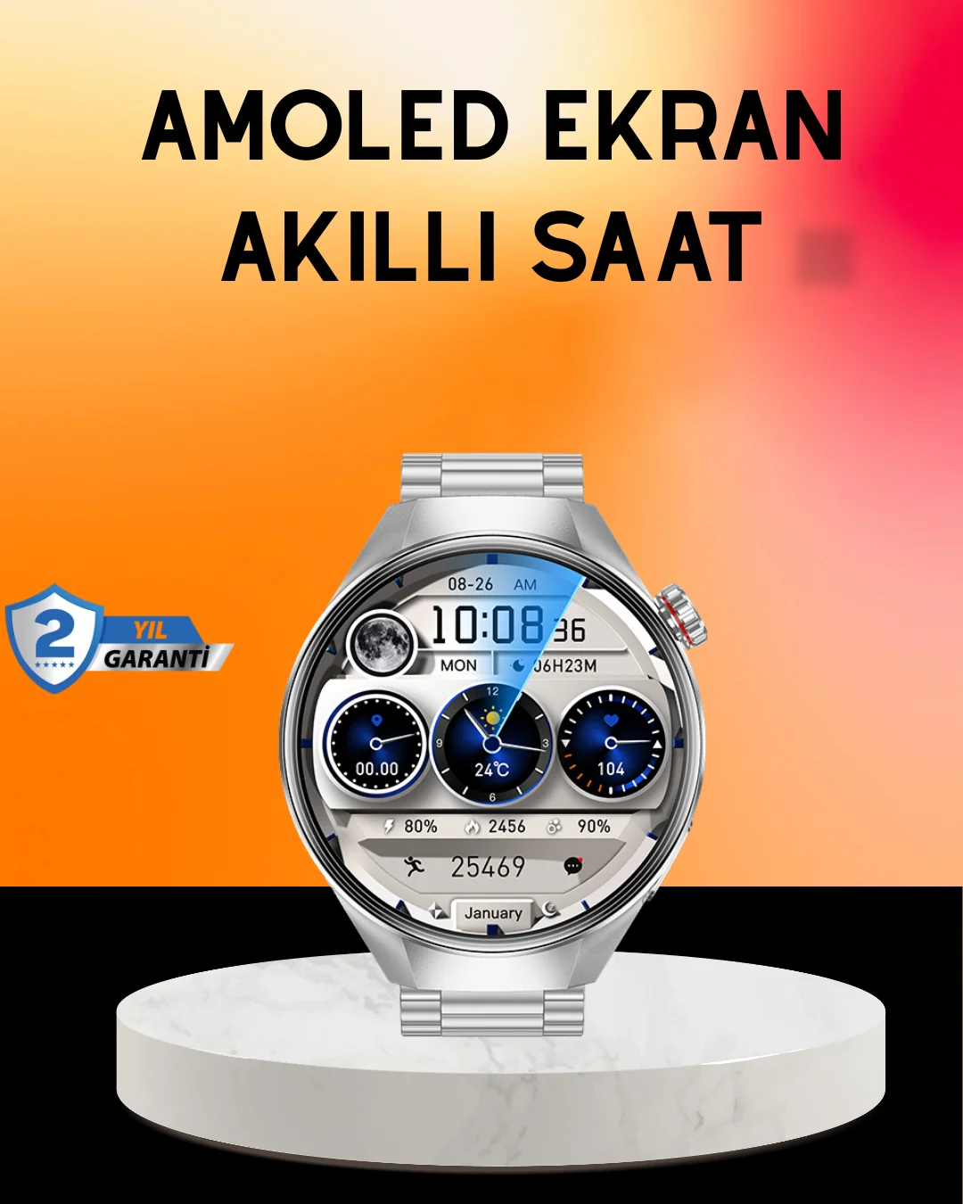 Akıllı Saat AMOLED Ekran Bluetooth Aramalı – Nabız, Uyku ve Spor Takipli Akıllı Saat AMOLED Ekran Bluetooth Aramalı – Nabız, Uyku ve Spor Takipli