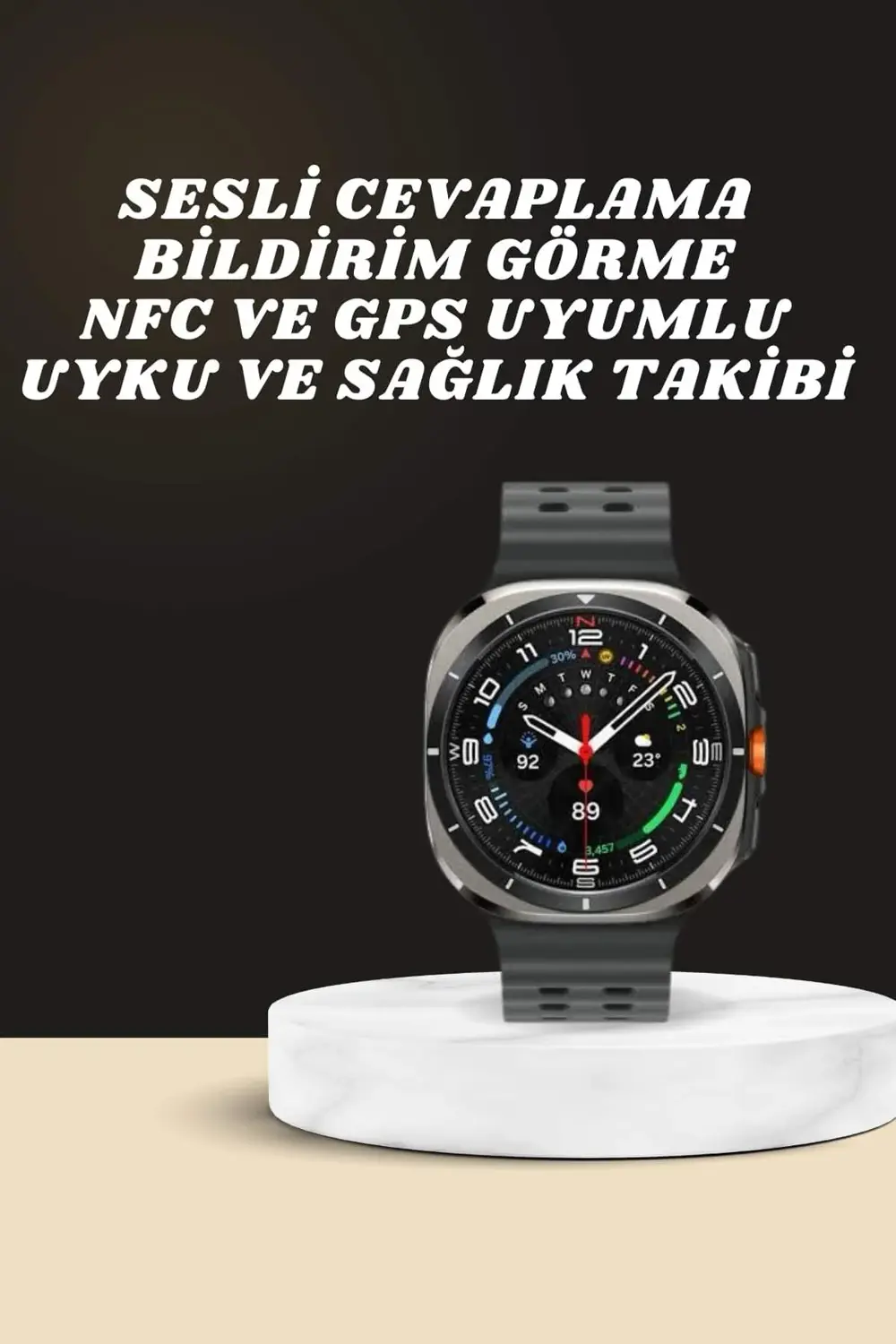 Akıllı Saat Amoled Ekran Bluetooth Bağlantılı Sağlık Takibi GPS U