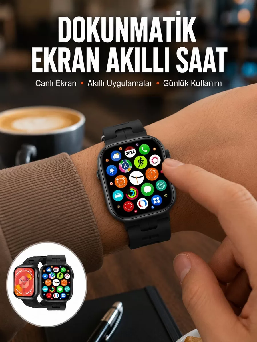 Akıllı Saat Android ve iOS Uyumlu Kavisli Kasa AMOLED Ekran - 41mm