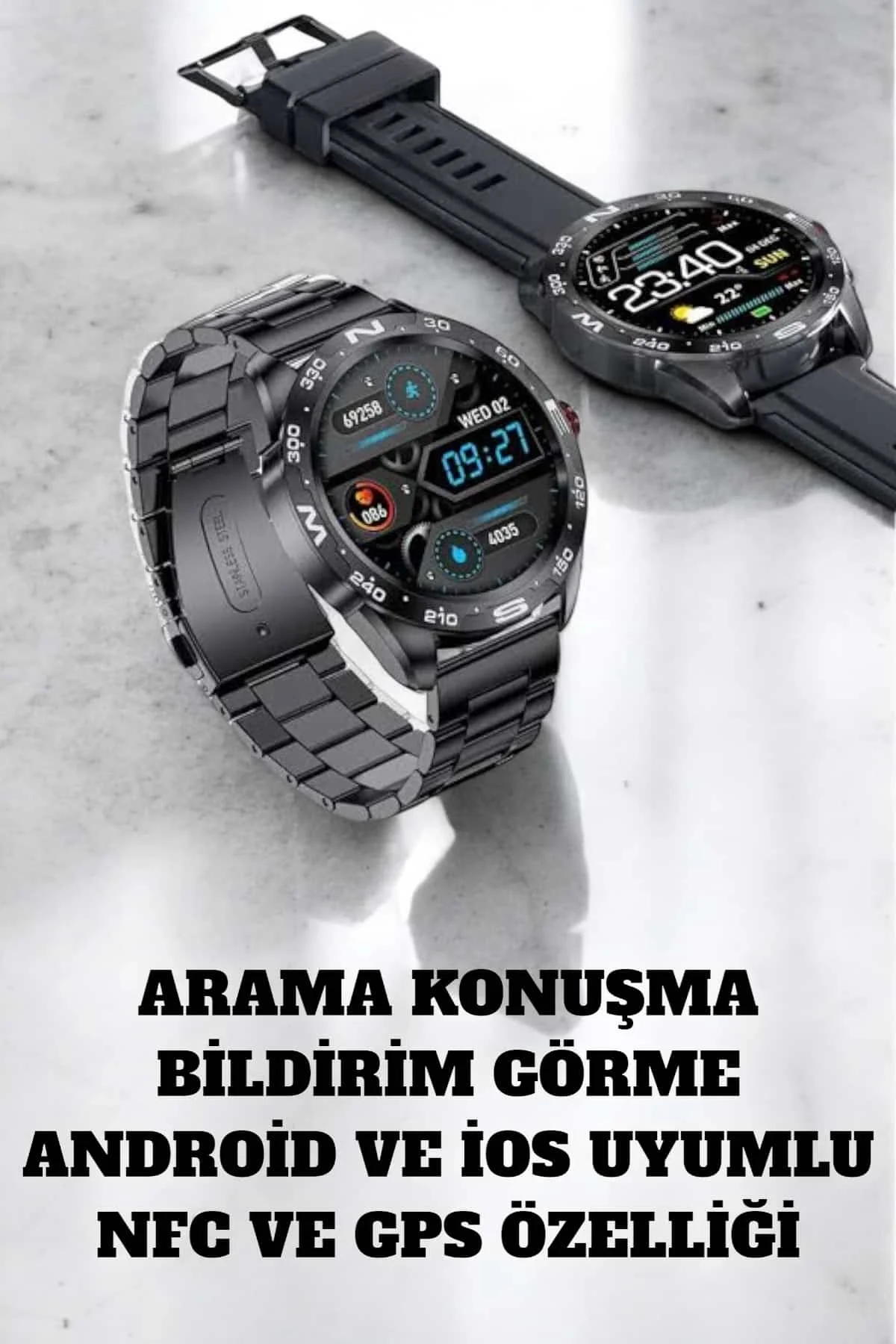Akıllı Saat Arama Cevaplayan Titreşim Özelliğiyle Bildirim Görebilen