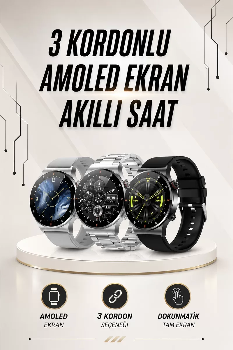 Akıllı Saat Arama Cevaplama, GPS Takip ve Müzik Dinleme Özellikli