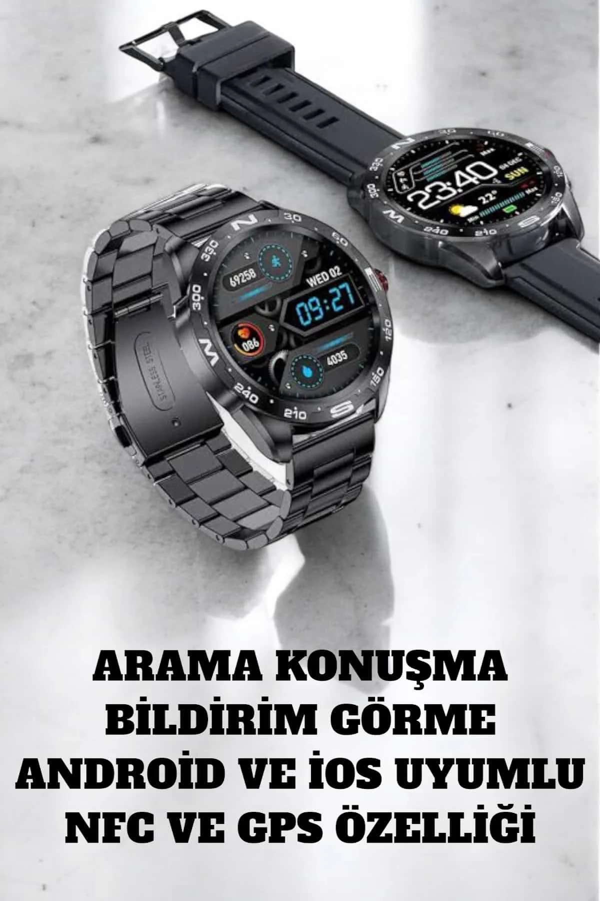 Akıllı Saat Arama Cevaplayan Titreşim Özelliğiyle Bildirim Görebilen