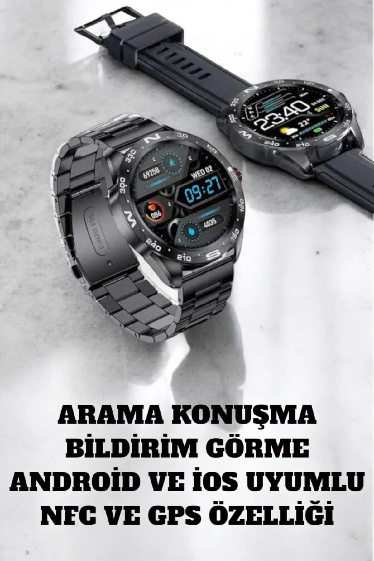Akıllı Saat Arama Cevaplayan Titreşim Özelliğiyle Bildirim Görebilen