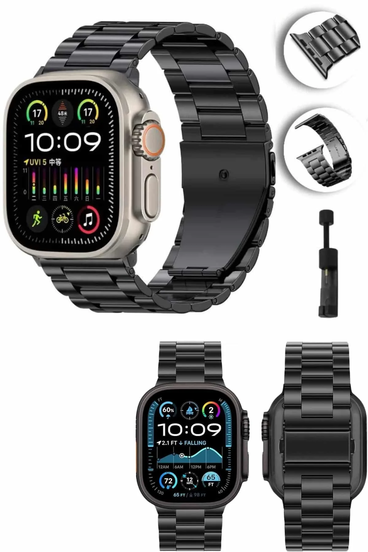 Akıllı Saat Arama Konuşma GPS ve NFC Özelliği 3 Kordonlu Amoled E