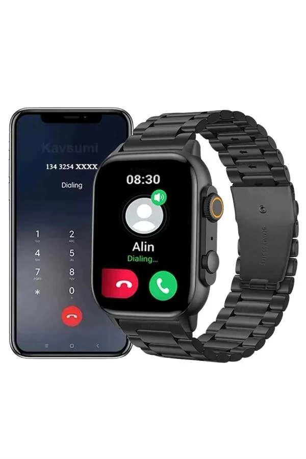 Akıllı Saat: Arama Konuşma ve GPS Özellikli 3 Kordonlu Amoled Ekranlı Su Geçirmez Saat