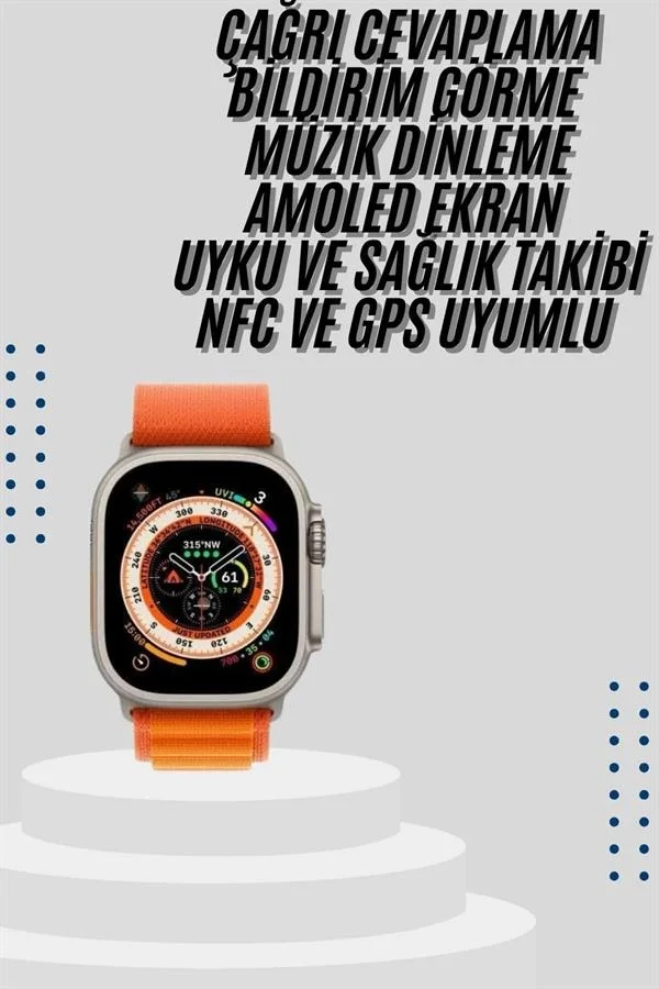 Akıllı Saat Bleutooth Bağlantılı Akıllı Saat Amoled Ekran 49 MM Akıllı Saat Bleutooth Bağlantılı Akıllı Saat Amoled Ekran 49 MM