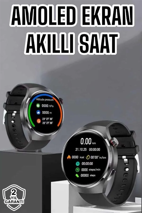 Akıllı Saat Bluetooth Bağlantılı Amoled Ekran Uyku ve Sağlık Takibi Yeni Nesil