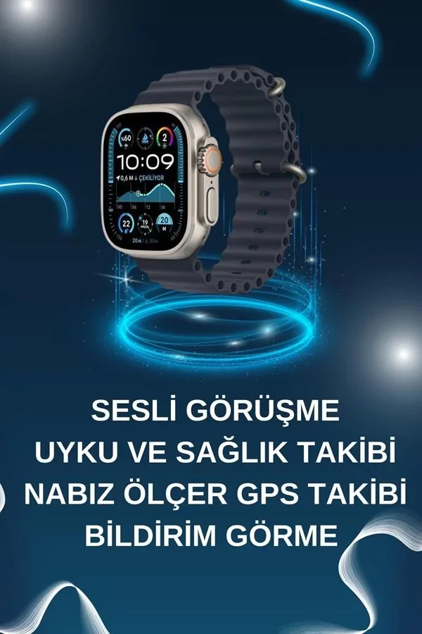 Akıllı Saat Bluetooth Bağlantılı NFC ve GPS Uyumlu Nabız Ölçer Sesli Görüşme - Lisinya