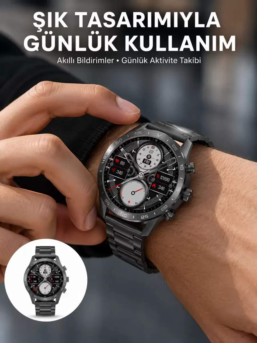 Akıllı Saat Bluetooth Bağlantılı Amoled Ekran Uyku ve Sağlık Taki Akıllı Saat Bluetooth Bağlantılı Amoled Ekran Uyku ve Sağlık Taki