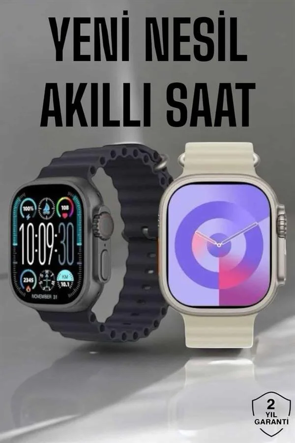 Akıllı Saat - Bluetooth Bağlantılı Arama Cevaplama, Şık Gümüş Kasa, Uzun Pil Ömrü