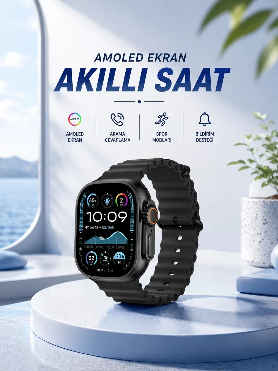 Akıllı Saat Bluetooth Bağlantılı NFC ve GPS Uyumlu Nabız Ölçer Se