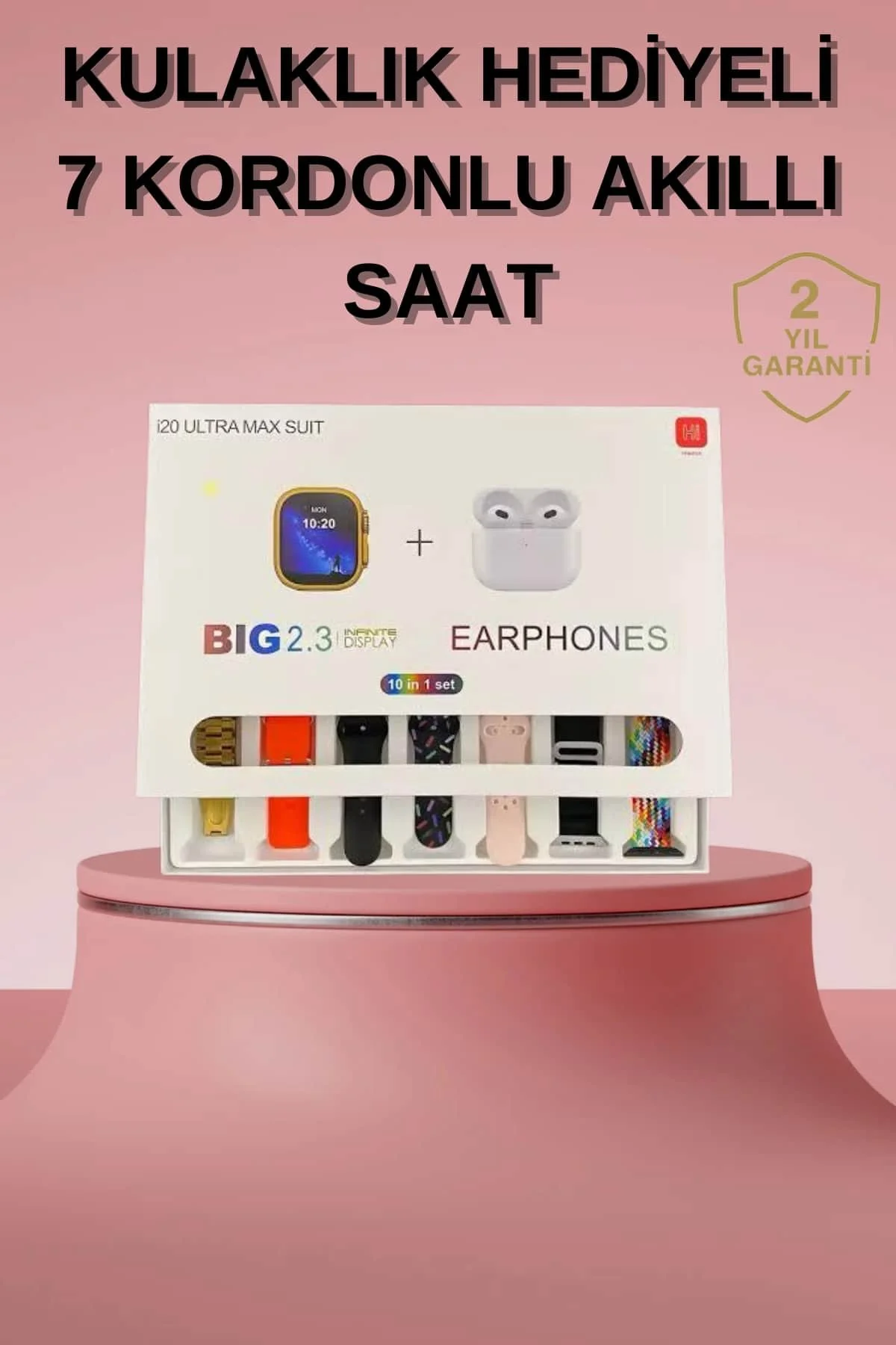 Akıllı Saat Bluetooth Kulaklık Hediyeli Bildirim Görme Sesli Görü