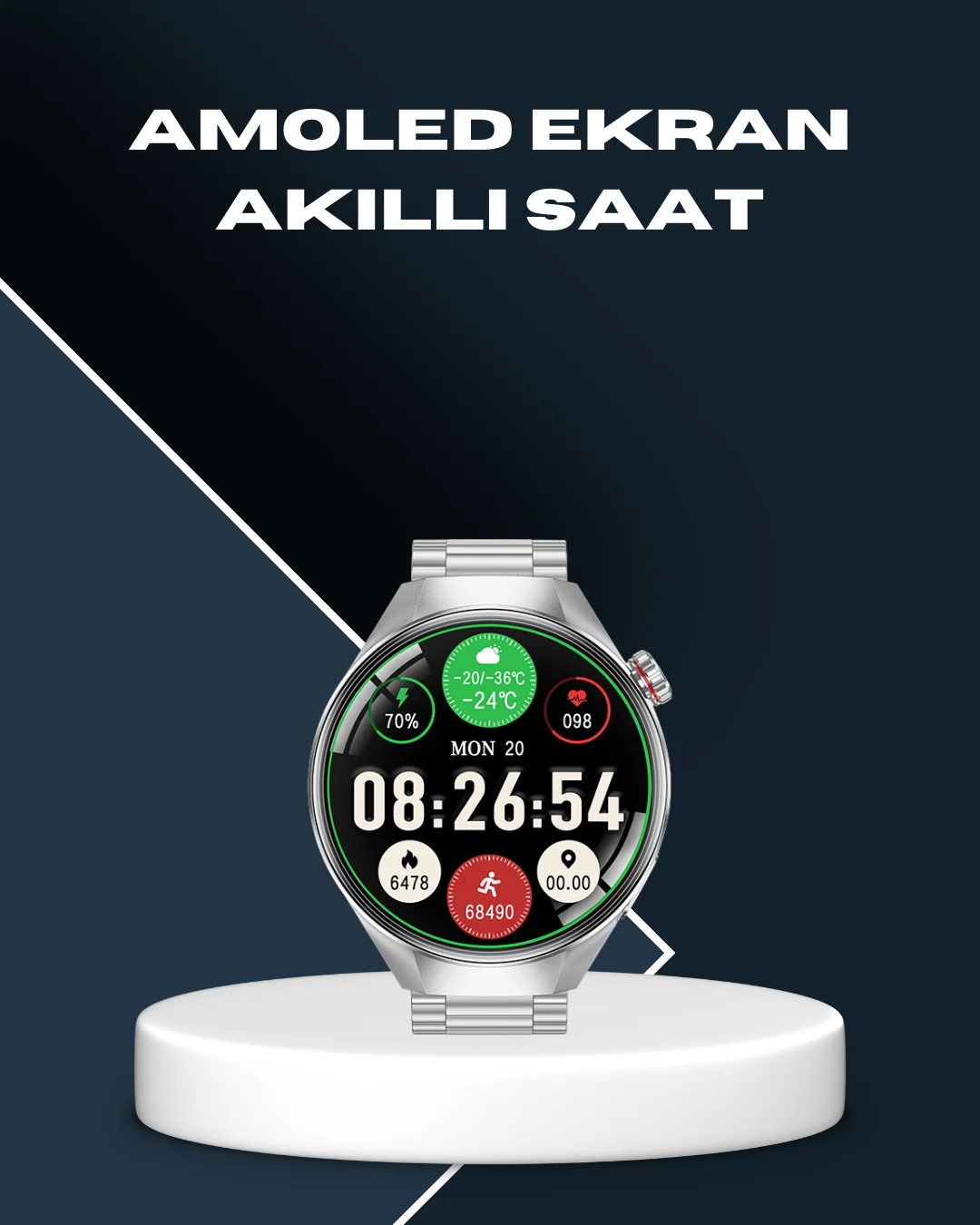 Akıllı Saat Bluetooth Görüşme Destekli – Spor, Sağlık ve Bildirim Özellikli