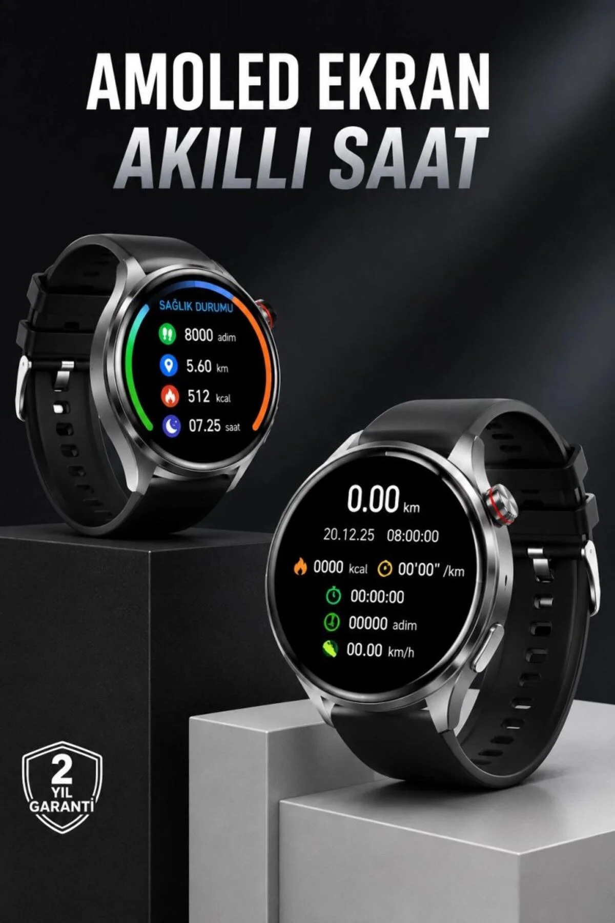 Akıllı Saat Bluetooth Bağlantılı Amoled Ekran Uyku Ve Sağlık Takibi
