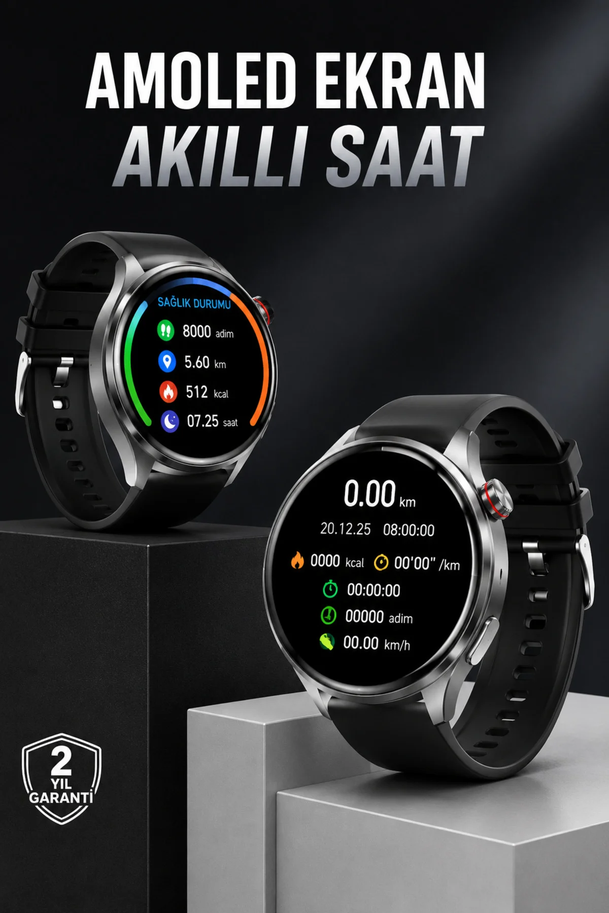 Akıllı Saat Bluetooth Bağlantılı Amoled Ekran Uyku ve Sağlık Takibi Akıllı Saat Bluetooth Bağlantılı Amoled Ekran Uyku ve Sağlık Takibi