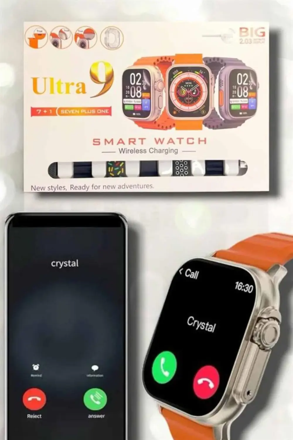 Akıllı Saat Bluetooth Bağlantılı 2.09 İnç HD Ekran ve Çok Yönlü S