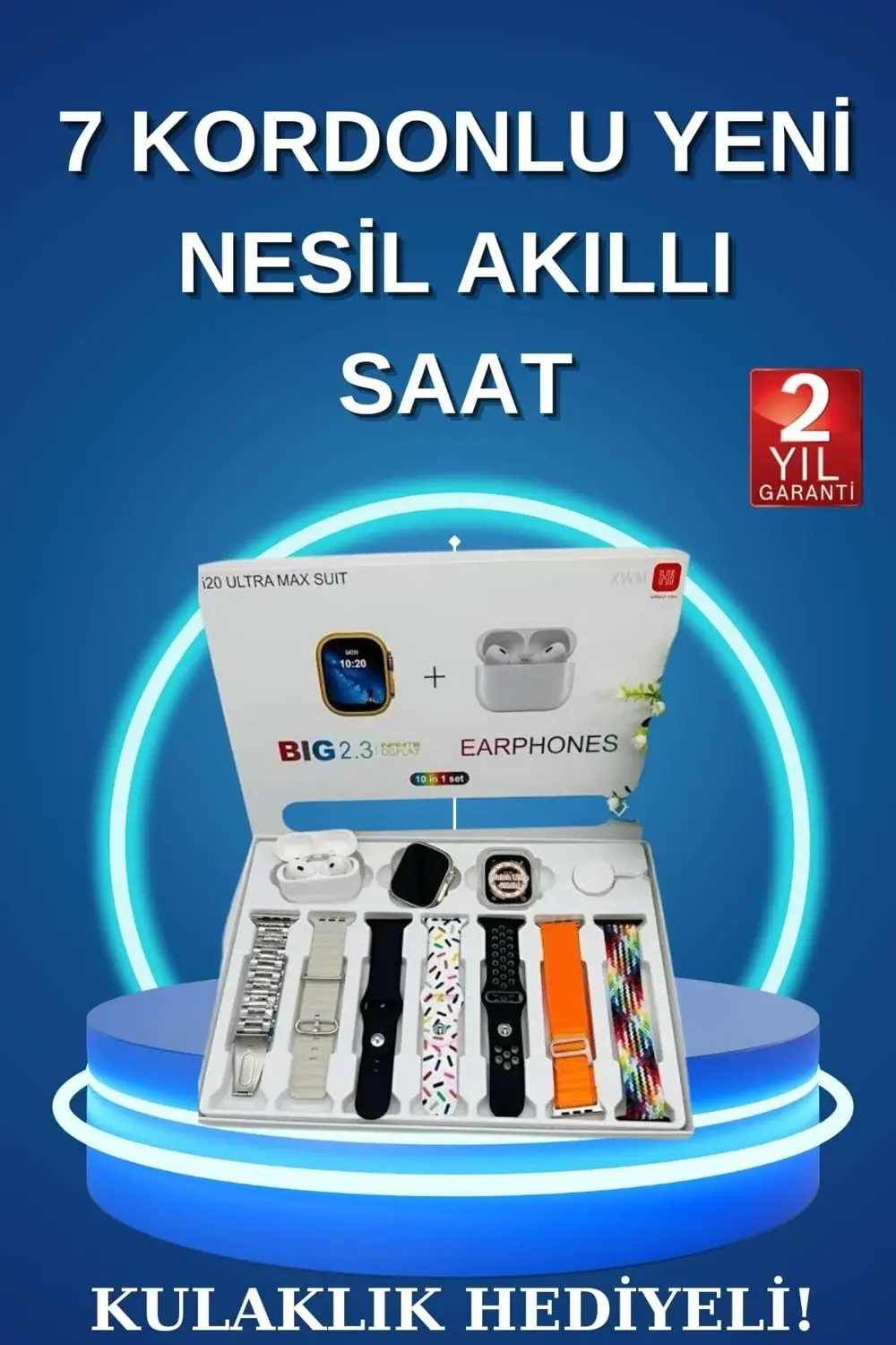Akıllı Saat Bluetooth Kulaklık Adımsayar Sağlık Takibi Çağrı Ceva