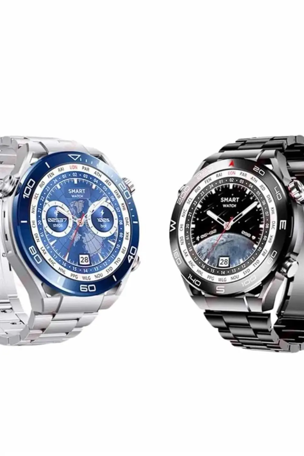 Akıllı Saat Çelik Kordonlu Amoled Ekran Android ve İOS Uyumlu Çağ