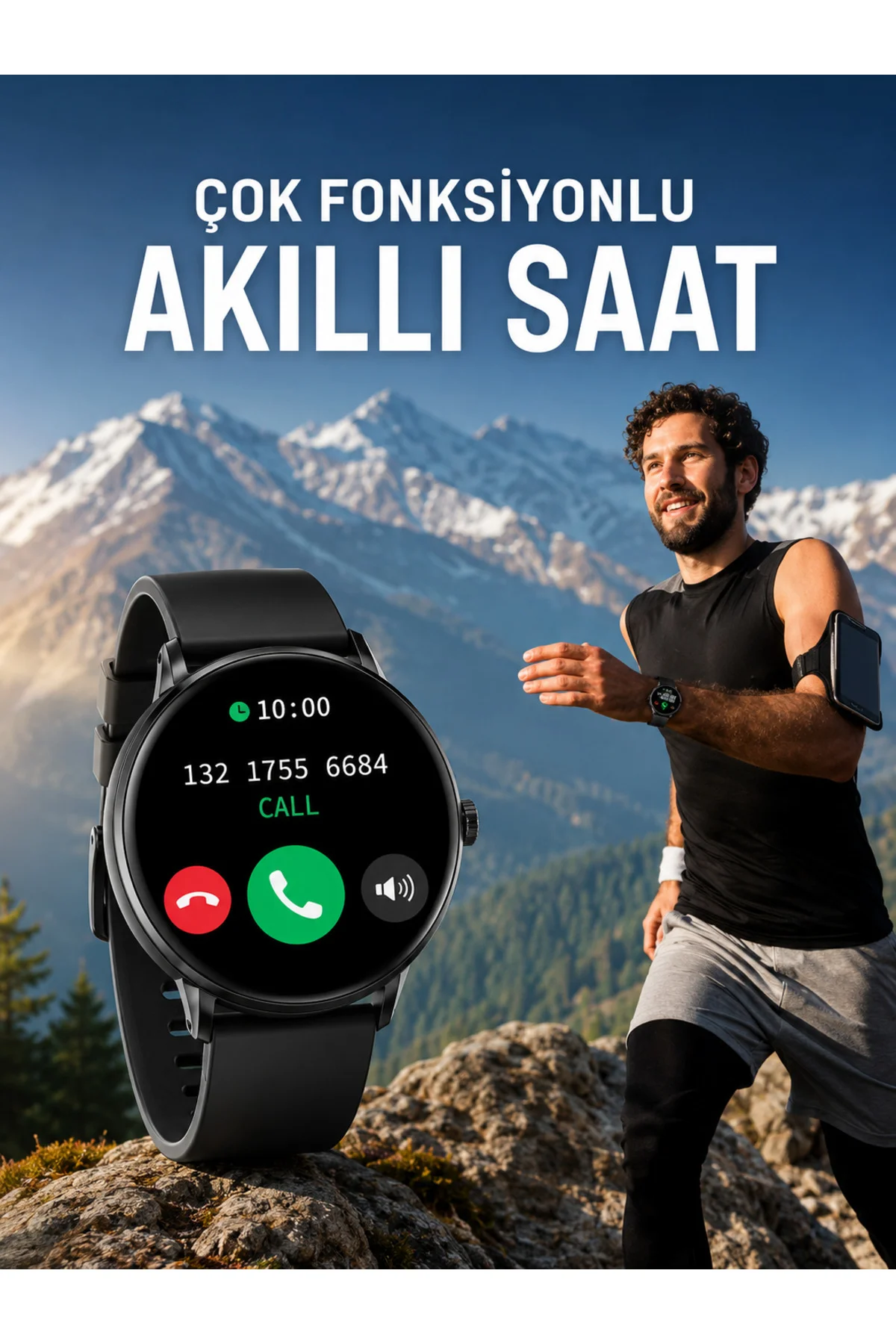 Akıllı Saat Çok Fonksiyonlu Sesli Görüşme NFC Uyumlu Amoled Ekran