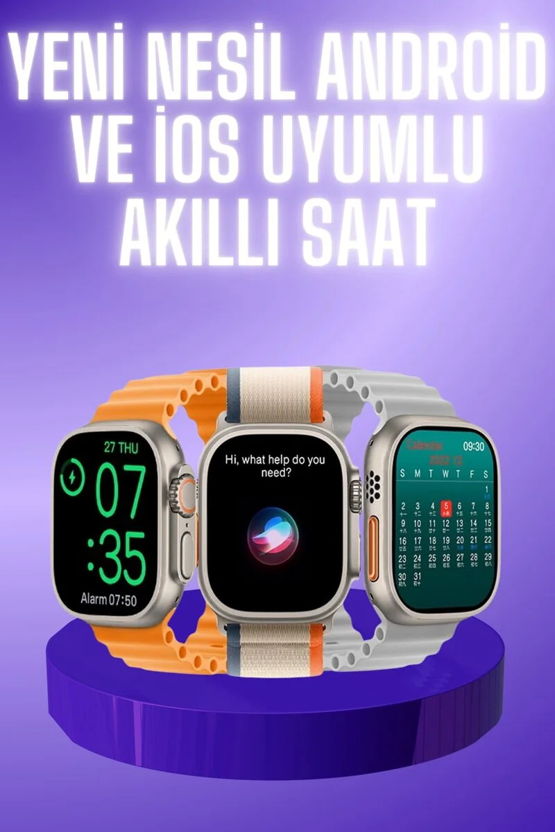 Akıllı Saat Çok Fonksiyonlu Unısex Sosyal Medya Girişli Bluetooth