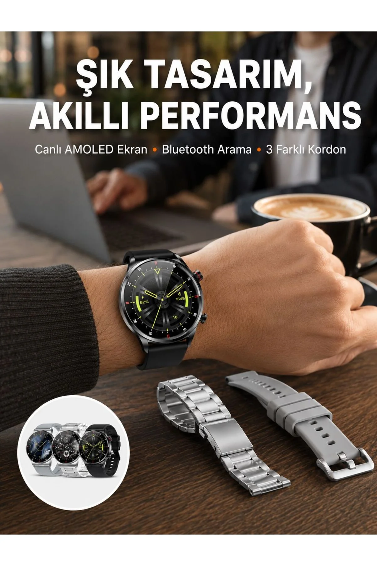 Akıllı Saat Çoklu Kordon Seçeneği Amoled Ekran Çok Fonksiyonlu Bluetooth Bağlantılı Yeni Nesil Akıllı Saat Çoklu Kordon Seçeneği Amoled Ekran Çok Fonksiyonlu Bluetooth Bağlantılı Yeni Nesil