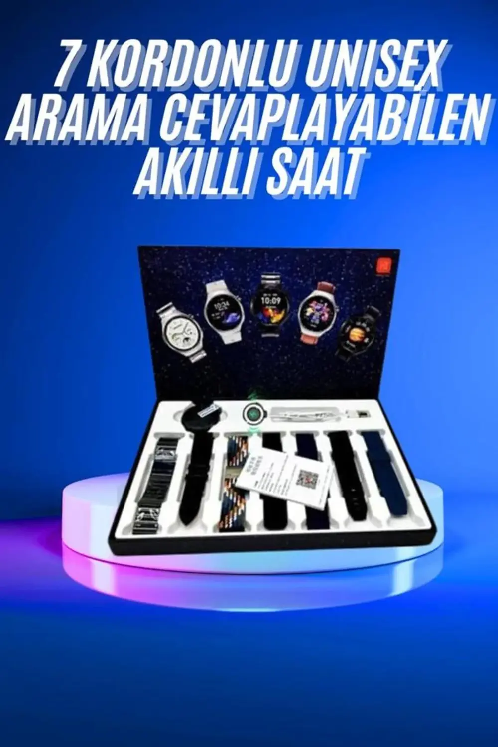 Akıllı Saat Çoklu Kordon Seçenekli Dokunmatik Ekran Nabız Sensörl