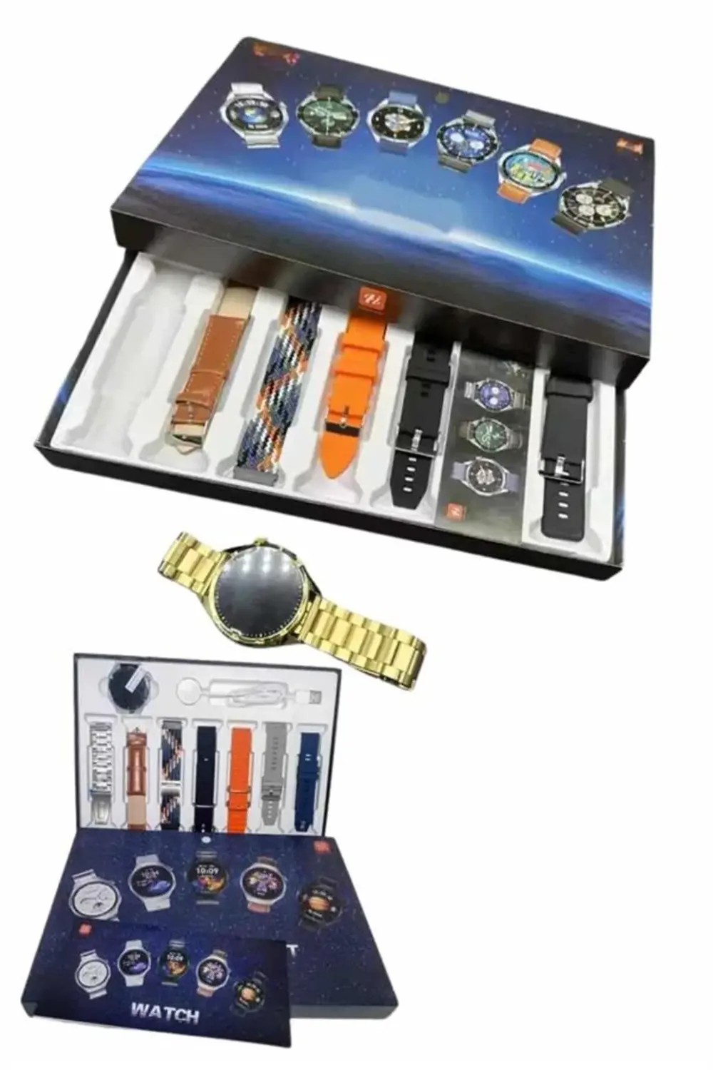 Akıllı Saat Çoklu Kordon Seçenekli Dokunmatik Ekran Nabız Sensörl