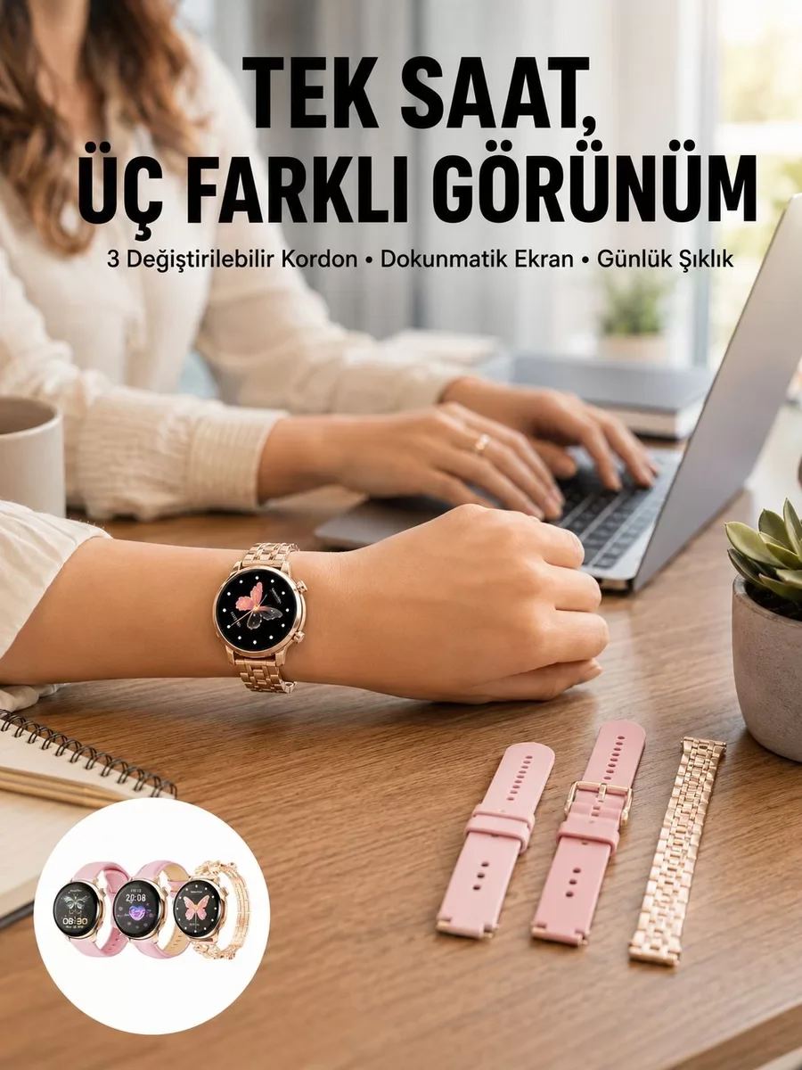 Akıllı Saat – Dokunmatik Ekran Spor Modu ve Kalp Atış Sensörü Yen
