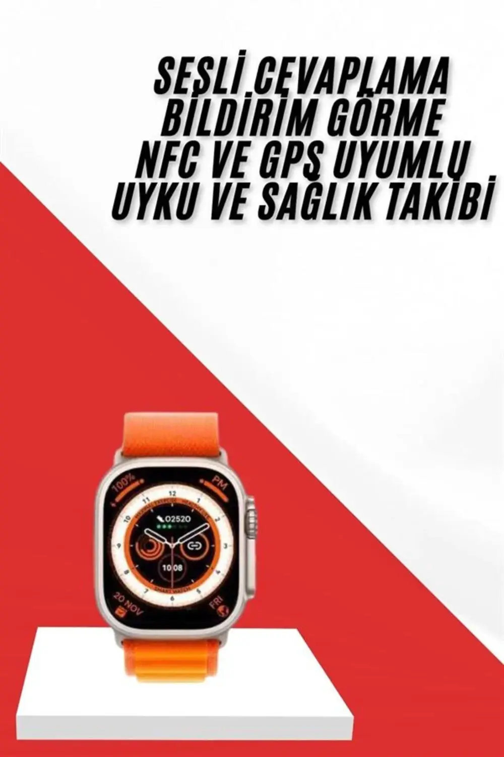 Akıllı Saat GPS Özelliği Bildirim Görme Adımsayar Sesli Görüşme Y