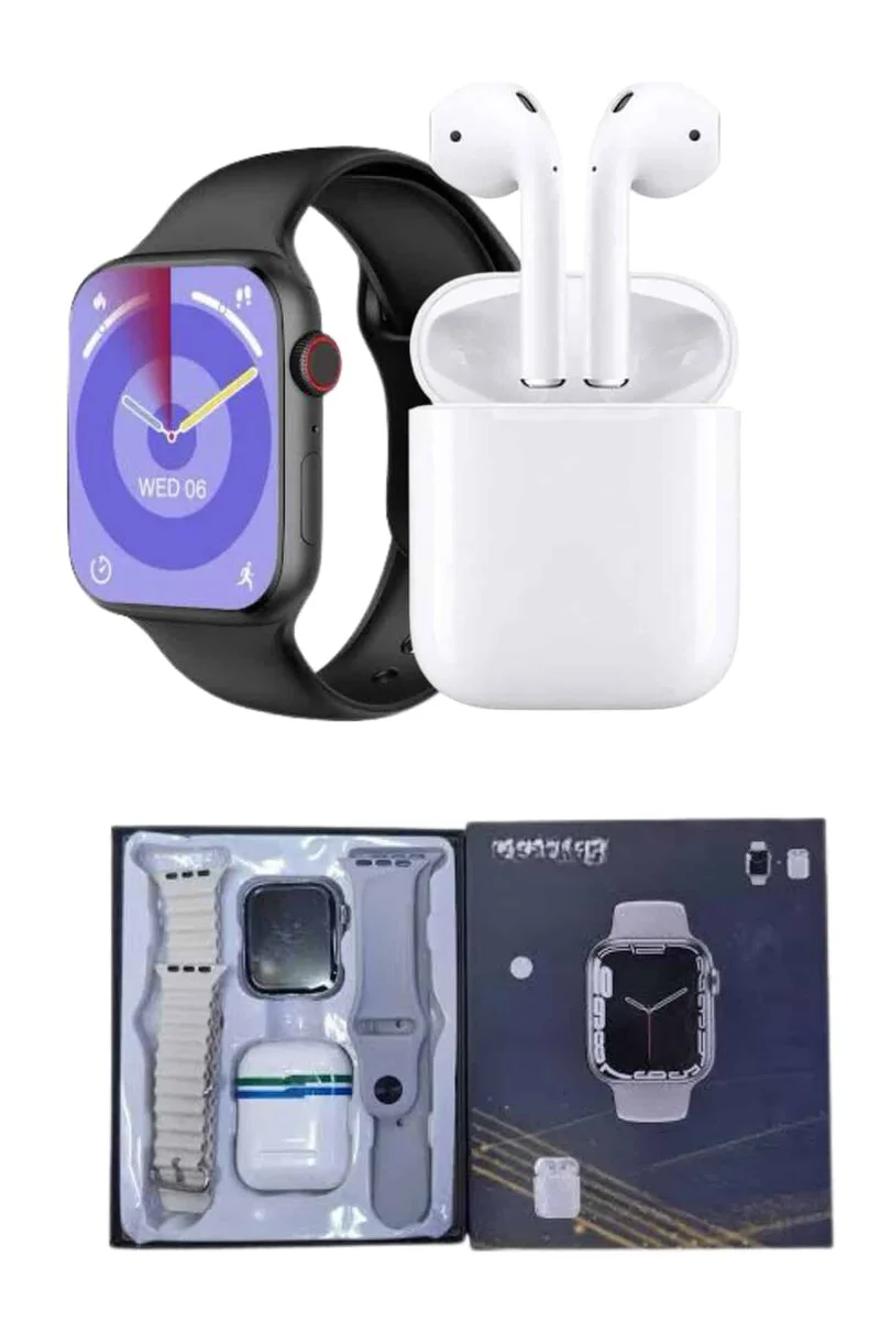 Akıllı Saat Gümüş Kasa Bluetooth Kulaklık Hediyeli Çok Fonksiyonl