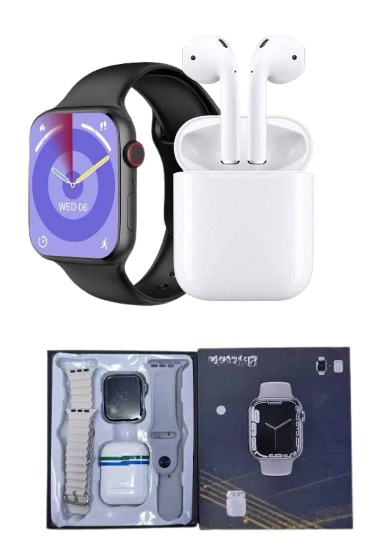 Akıllı Saat Gümüş Kasa Bluetooth Kulaklık Hediyeli Çok Fonksiyonl
